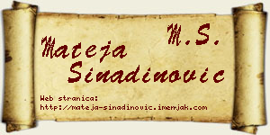 Mateja Sinadinović vizit kartica
